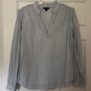 Ruffle-trim V-neck Popover in clip dot